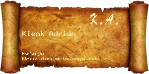 Klenk Adrián névjegykártya